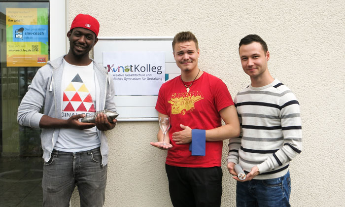 Die Ausbildungsbotschafter Kama, Nico und Kenan. Fotos: Ursula Katthöfer